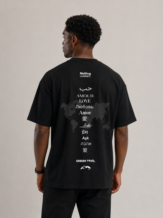 T SHIRT OVERSIZE AMOUR NOIR