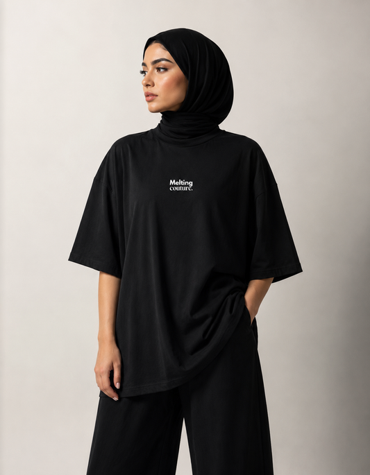 T SHIRT OVERSIZE KEFFIEH NOIR
