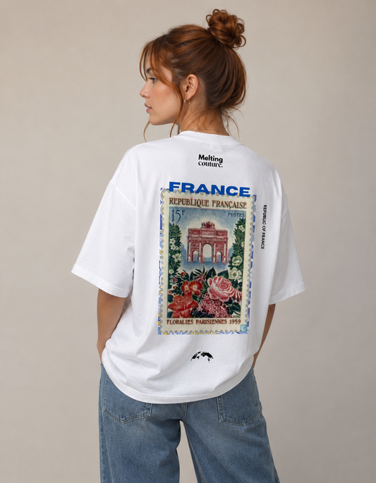 T SHIRT OVERSIZE FRANCE BLANC