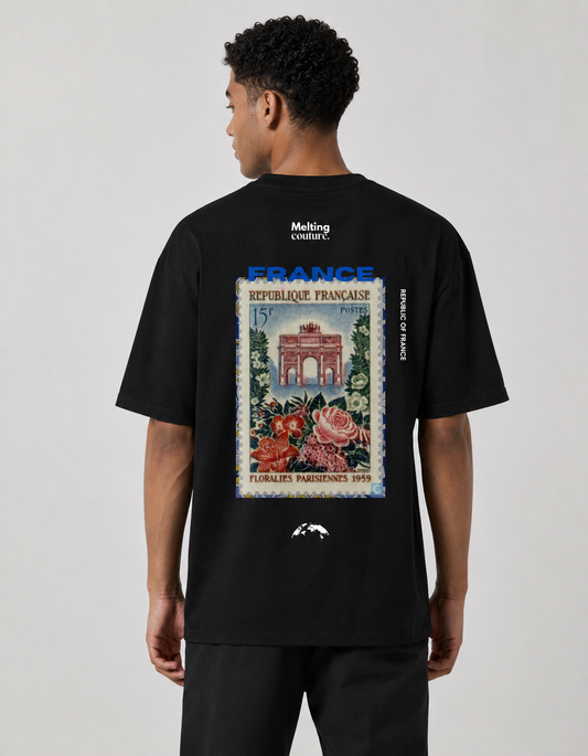 T SHIRT OVERSIZE FRANCE NOIR