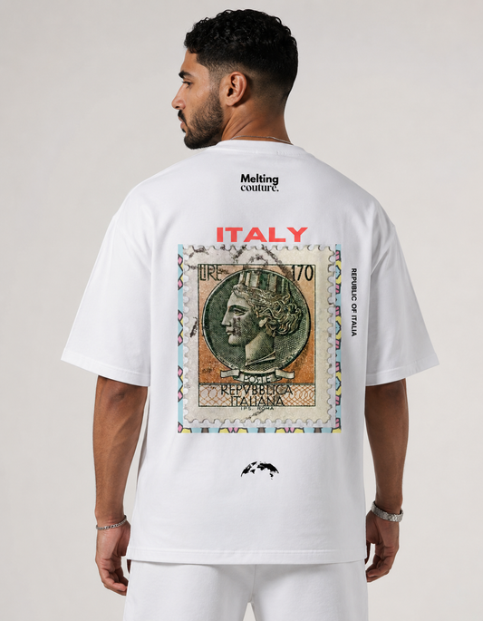 T SHIRT OVERSIZE ITALY BLANC