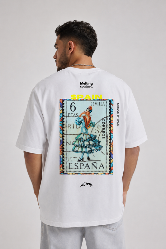T SHIRT OVERSIZE SPAIN BLANC