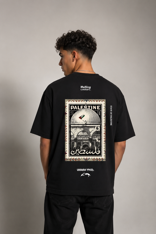 T SHIRT OVERSIZE PALESTINE NOIR
