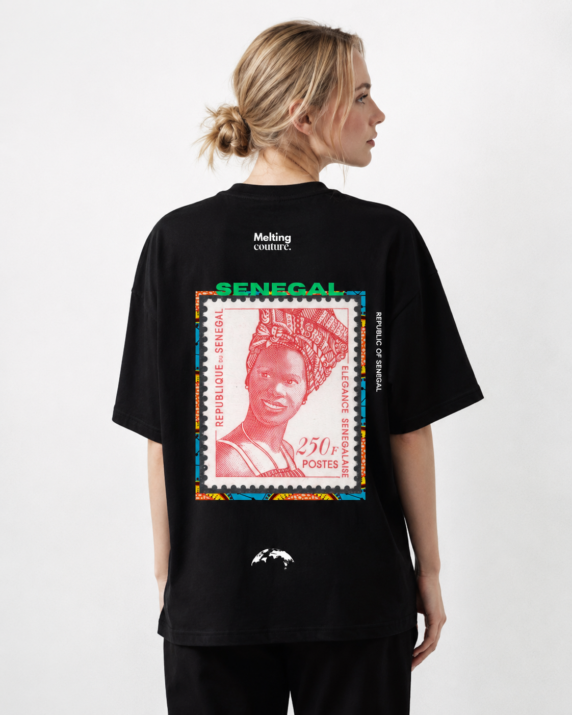 T SHIRT OVERSIZE SENEGAL NOIR