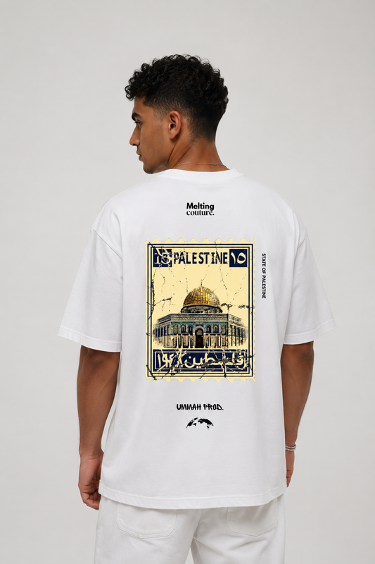 T SHIRT OVERSIZE AL AQSA BLANC