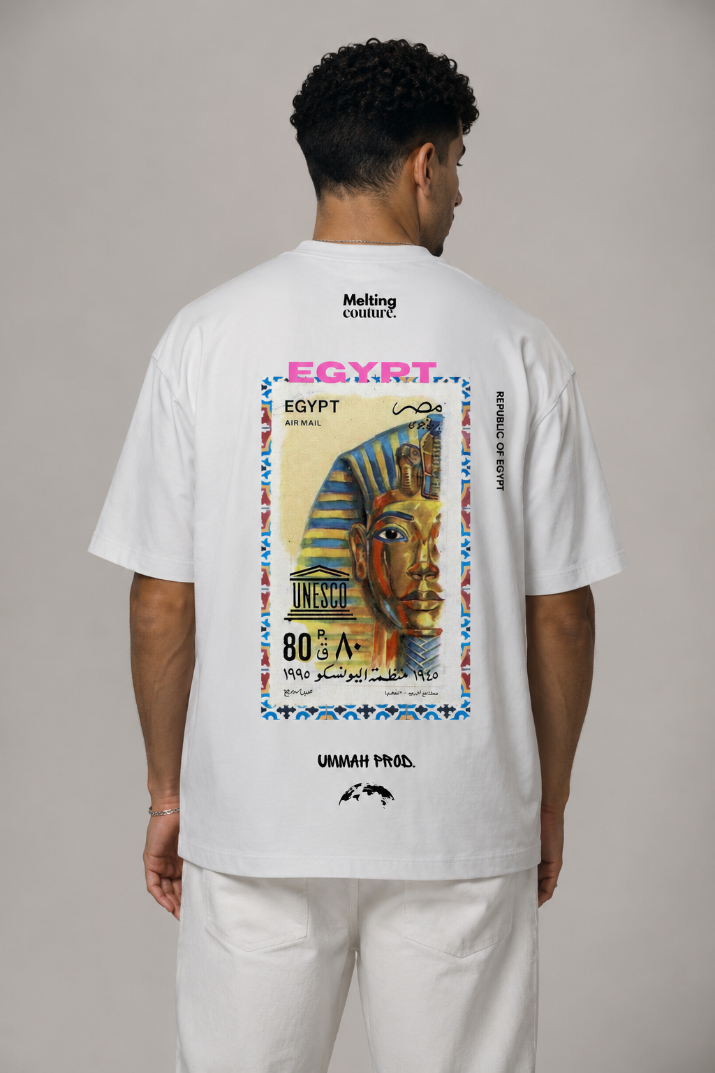 T SHIRT OVERSIZE EGYPT BLANC