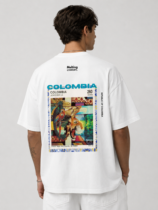 T SHIRT OVERSIZE COLOMBIA BLANC