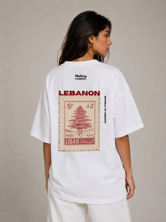 T SHIRT OVERSIZE LEBANON BLANC
