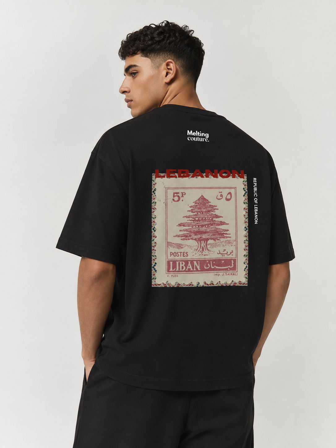 T SHIRT OVERSIZE LEBANON NOIR