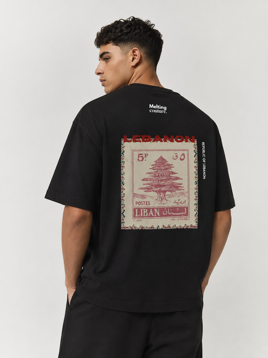 T SHIRT OVERSIZE LEBANON NOIR