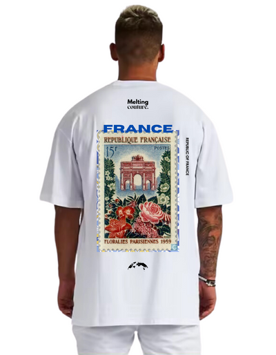 T SHIRT OVERSIZE FRANCE BLANC