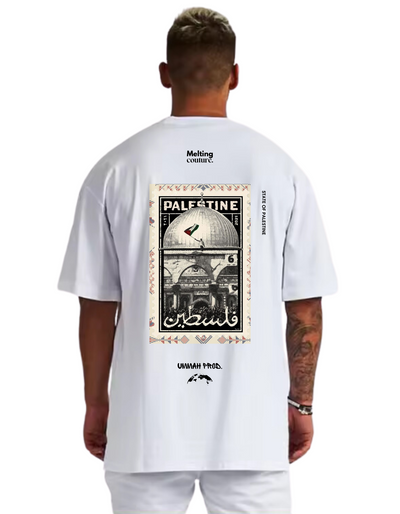 T SHIRT OVERSIZE PALESTINE BLANC