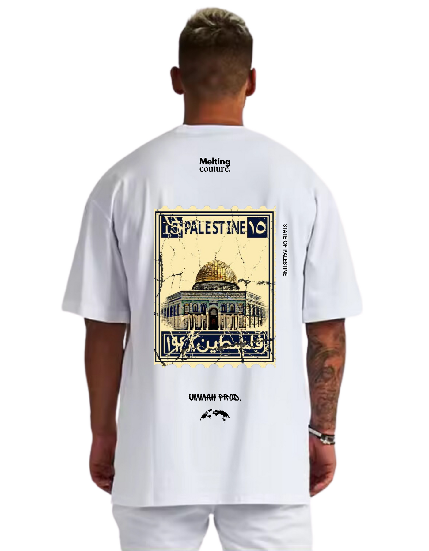 T SHIRT OVERSIZE AL AQSA BLANC