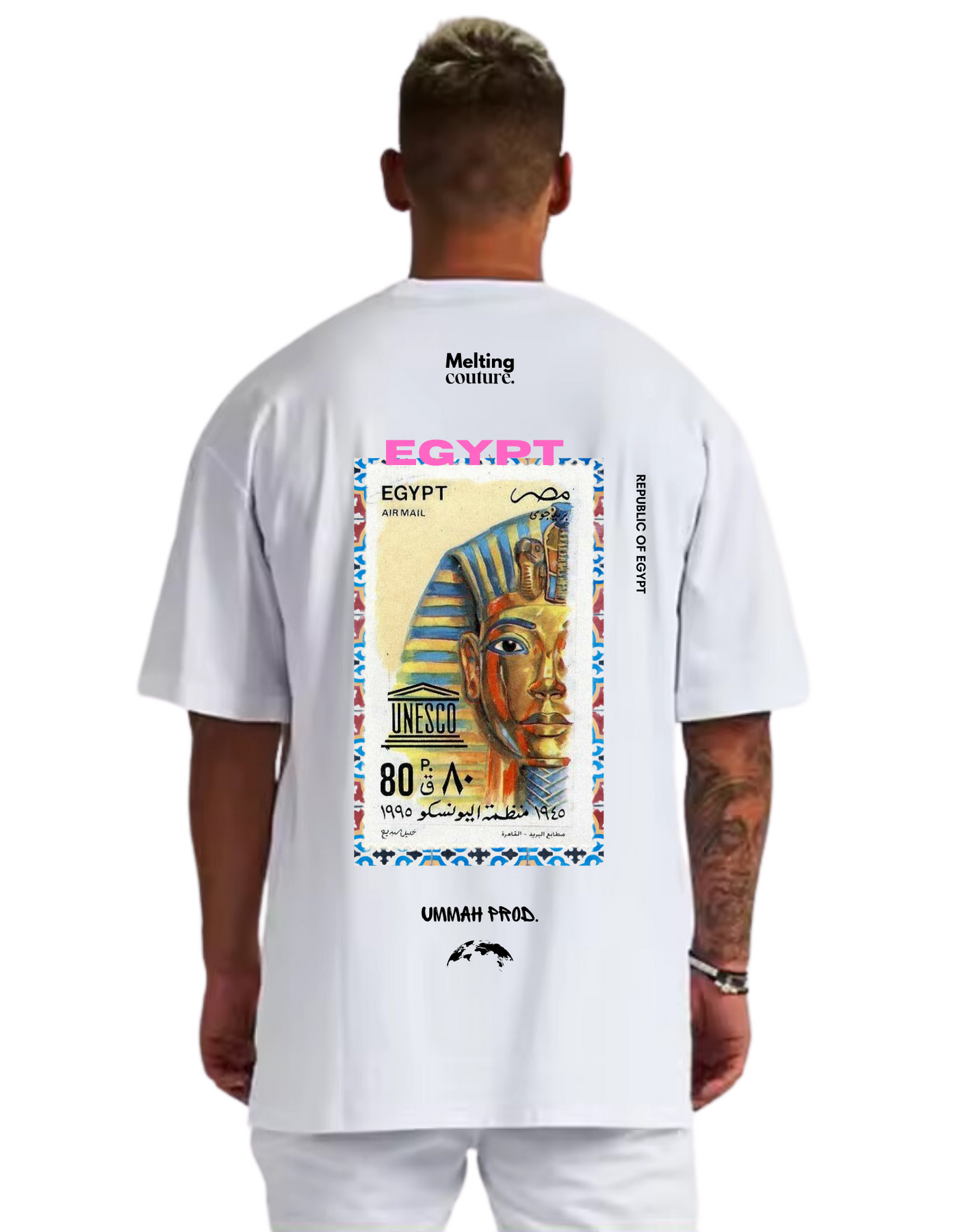 T SHIRT OVERSIZE EGYPT BLANC