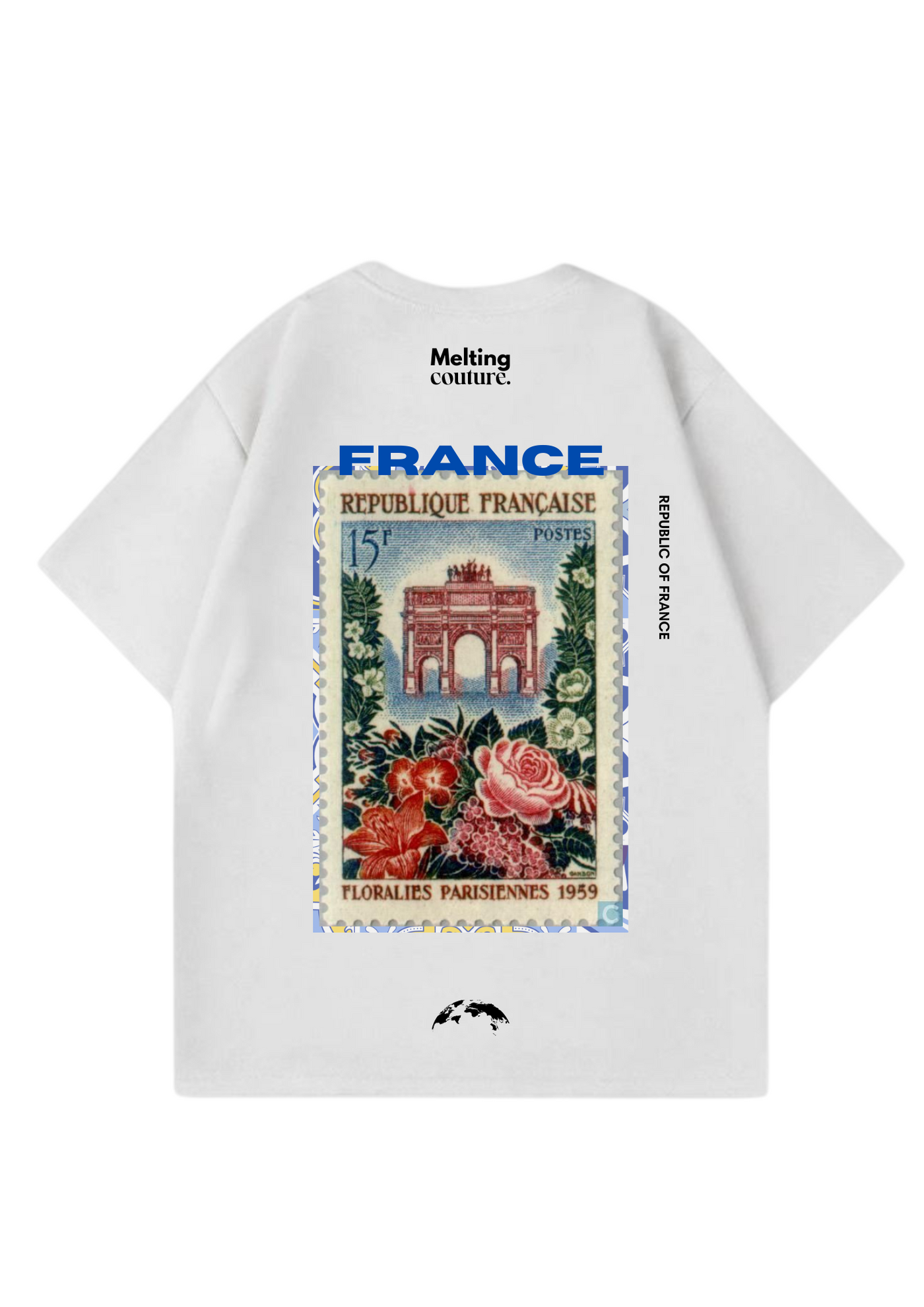 T SHIRT OVERSIZE FRANCE BLANC