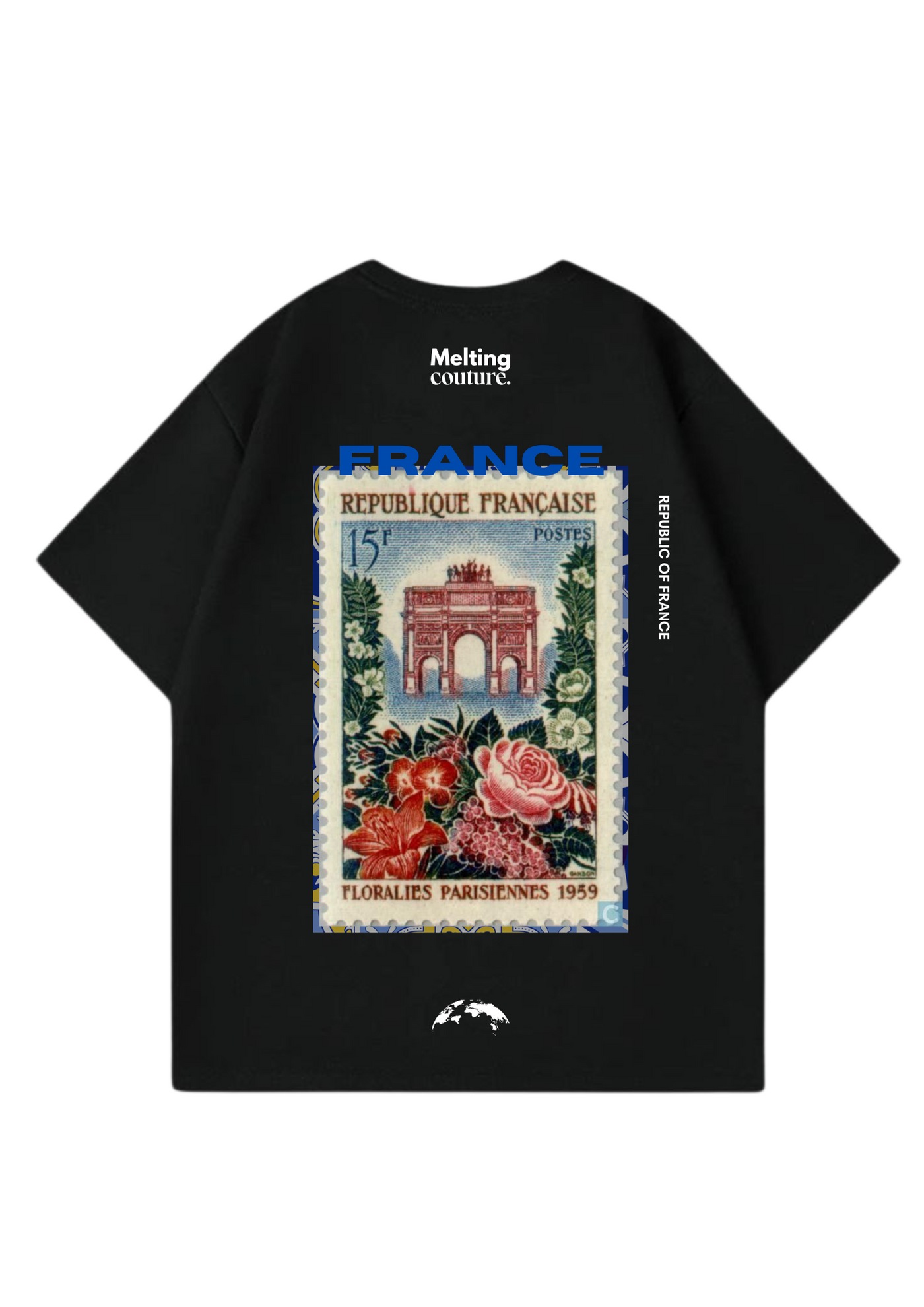 T SHIRT OVERSIZE FRANCE NOIR