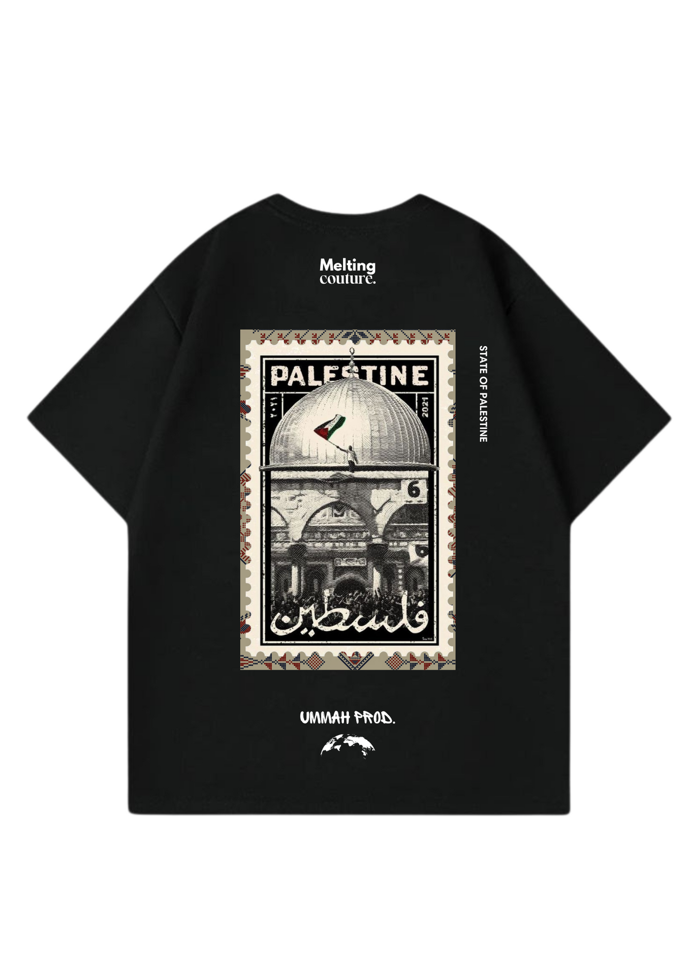 T SHIRT OVERSIZE PALESTINE NOIR