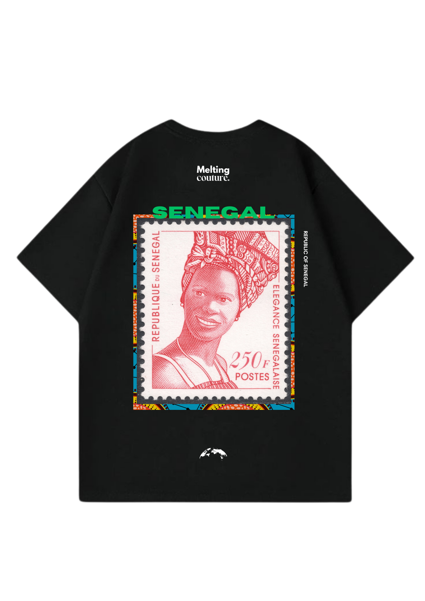 T SHIRT OVERSIZE SENEGAL NOIR