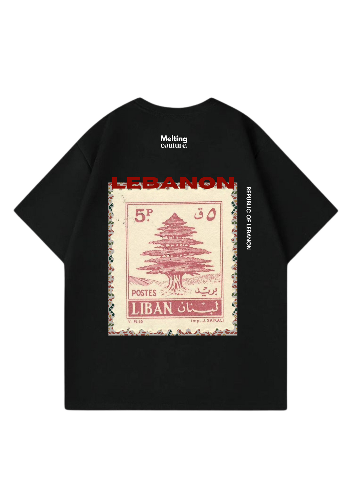 T SHIRT OVERSIZE LEBANON NOIR