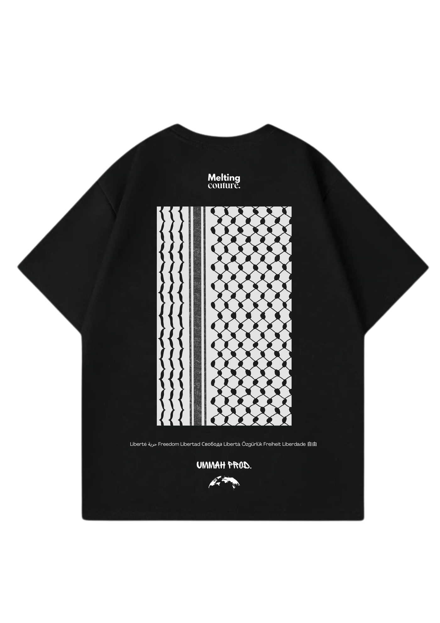 T SHIRT OVERSIZE KEFFIEH NOIR