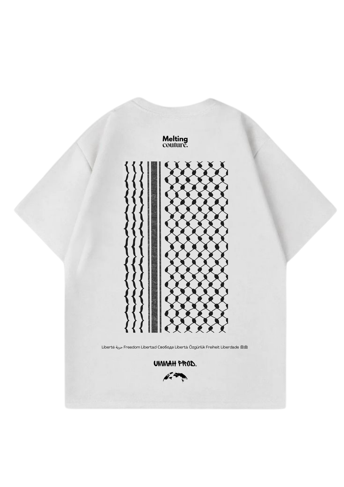 T SHIRT OVERSIZE KEFFIEH BLANC
