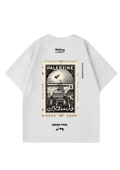 T SHIRT OVERSIZE PALESTINE BLANC