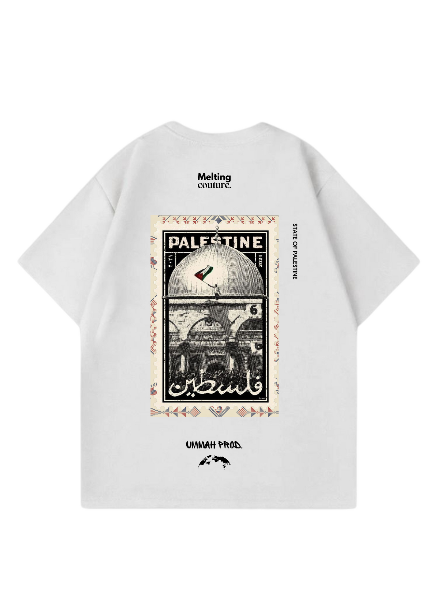 T SHIRT OVERSIZE PALESTINE BLANC