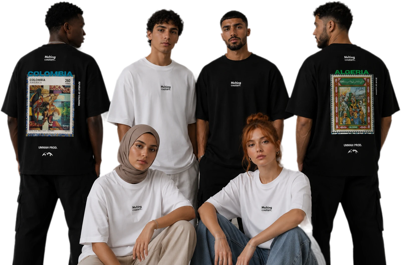 Notre équipe portant les t-shirts Melting Couture